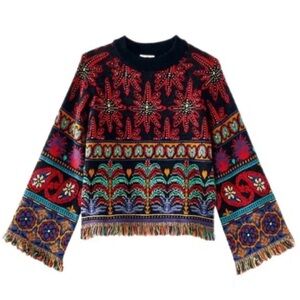 FARM RIO black night sky sweater